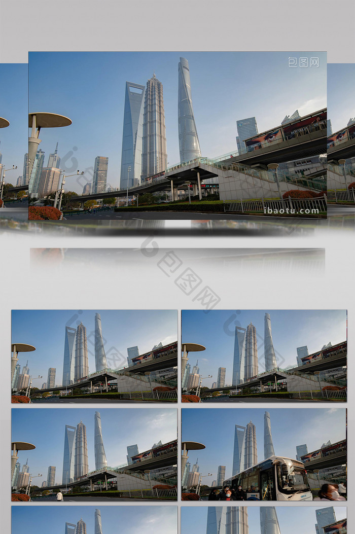 8k上海地标三件套CBD环球金融中心延时