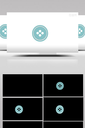 简单扁平画风服饰类绿色纽扣mg动画图片