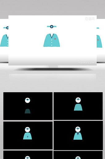 简单扁平画风人物类医护医生mg动画图片