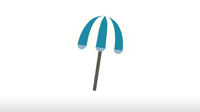 简单扁平画风生活用品类沙滩遮阳伞mg动画
