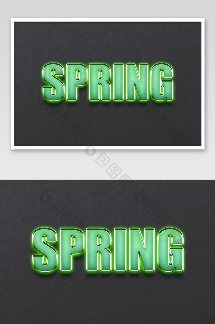 荧光绿3D发光字效图片图片