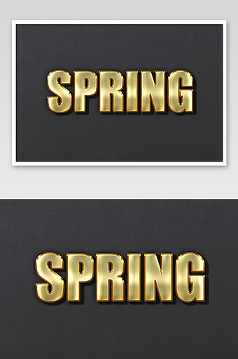 金色渐变3d发光立体字效样机