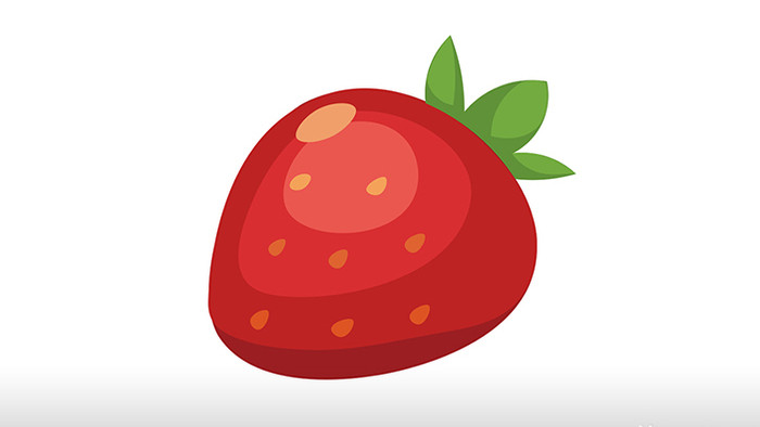 简单扁平画风食物类水果可爱草莓mg动画