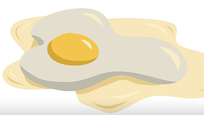 简单扁平画风食物类鸡蛋煎蛋mg动画