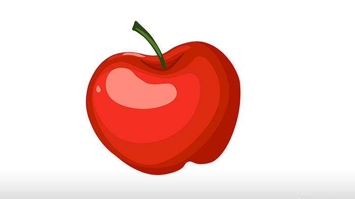 简单扁平画风食物类水果类苹果mg动画