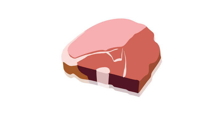 简单扁平画风食物类大块肉mg动画