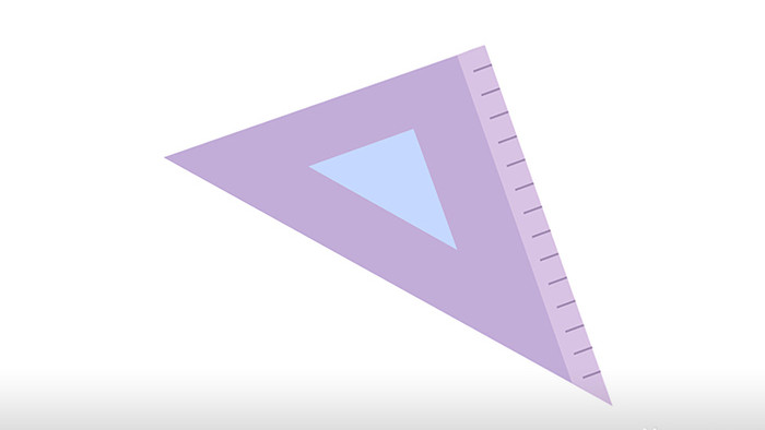 简单扁平画风学习用品类三角尺子mg动画