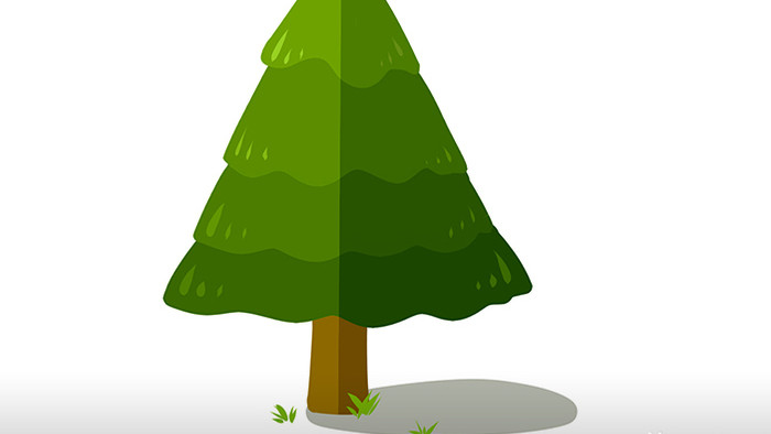 简单扁平画风植物类绿色树树木mg动画