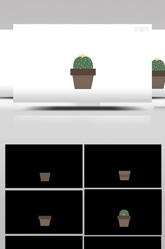 简单扁平画风植物类绿色仙人掌mg动画图片