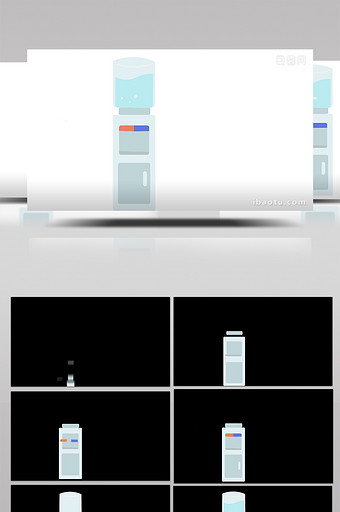 简单扁平画风家居用品类饮水机mg动画图片