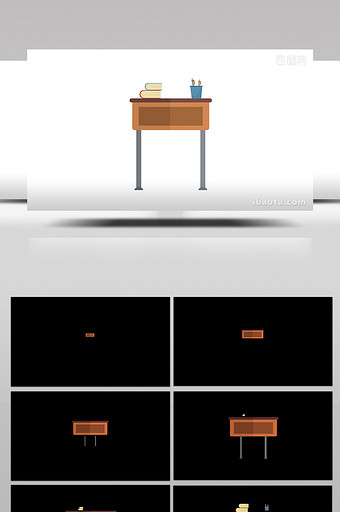 简单扁平画风家具类生活用品桌子mg动画图片