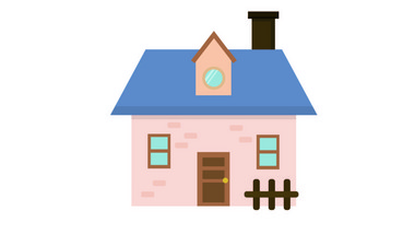 简单扁平画风建筑类平房房子mg动画