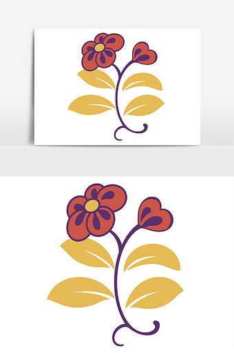 花卉单独纹样图案彩色图片