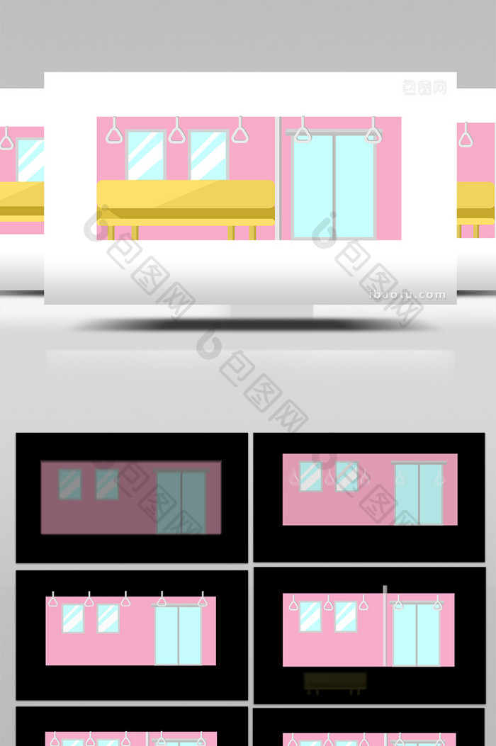 简约扁平风疫情医疗类公共场所地铁mg动画