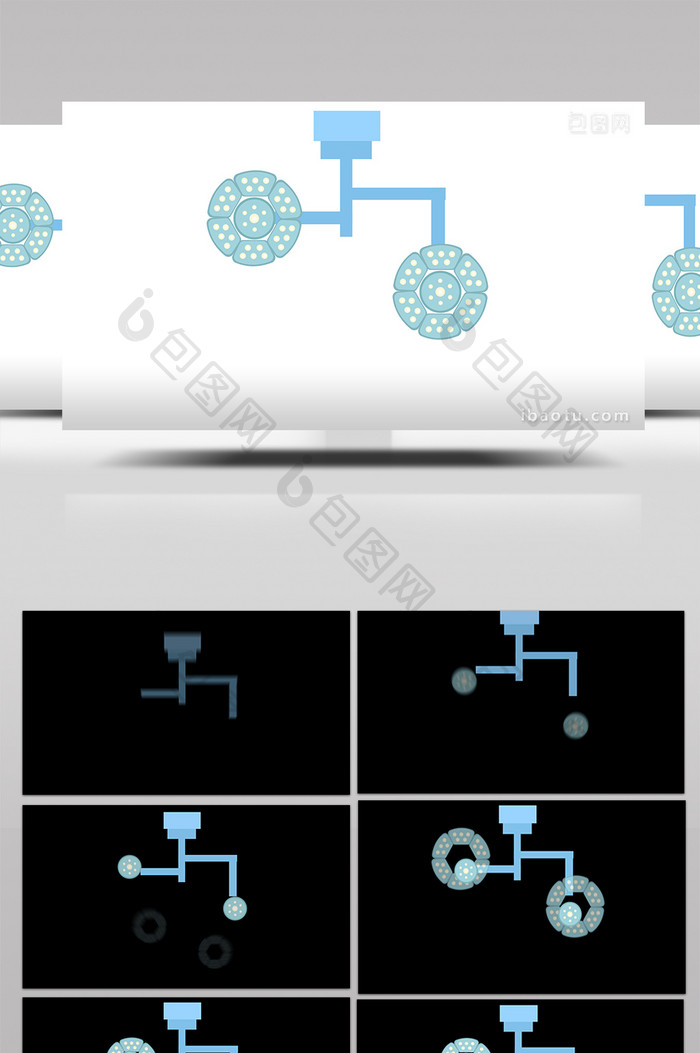 简约扁平画风疫情医疗类无影灯mg动画