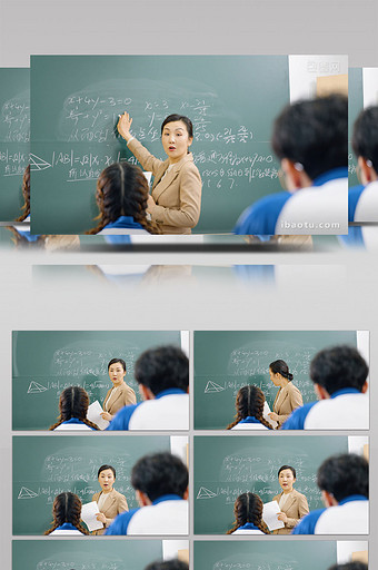 4k课堂老师在黑板上讲课讲题目实拍图片