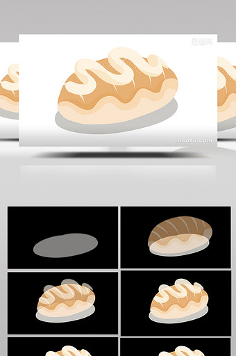 简单扁平画风食物类面食类面包mg动画图片