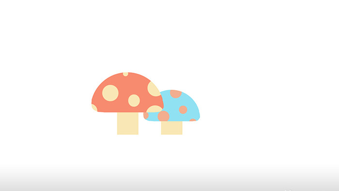 简单扁平画风食物类蘑菇mg动画