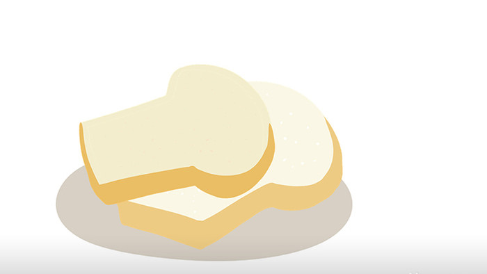 简单扁平画风食物类吐司面包mg动画