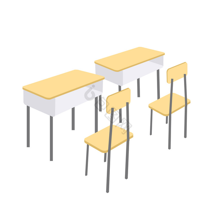 学校教室课桌桌椅图片