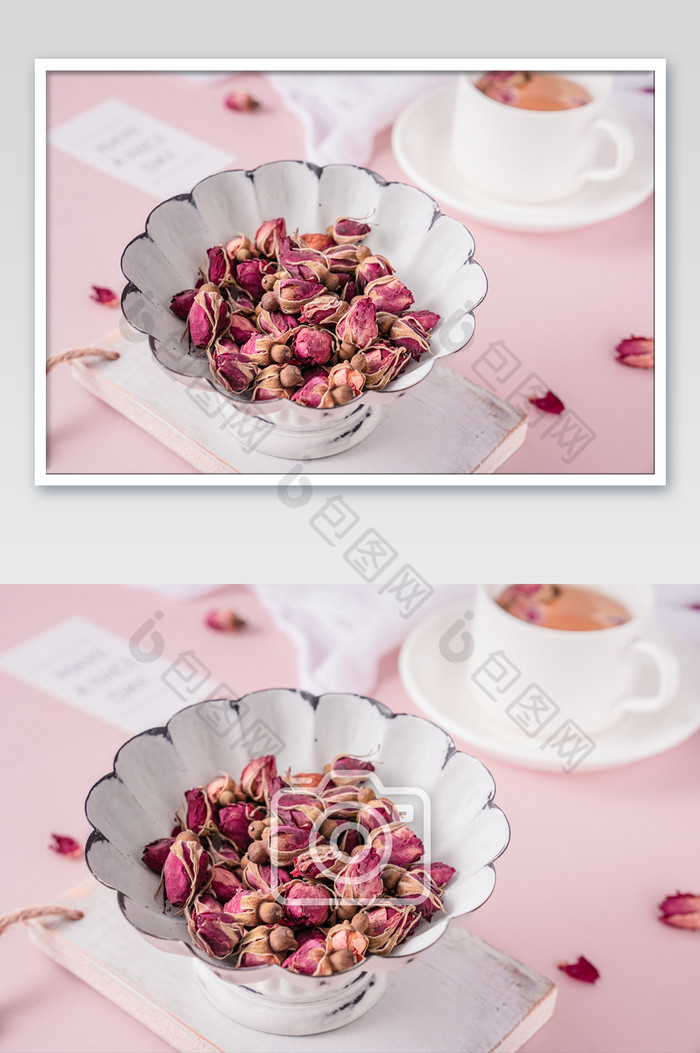 粉色玫瑰花茶茶艺茶饮摄影图图片图片