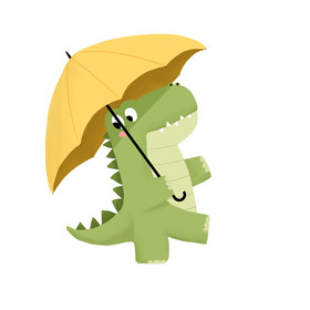 搞怪打伞恐龙