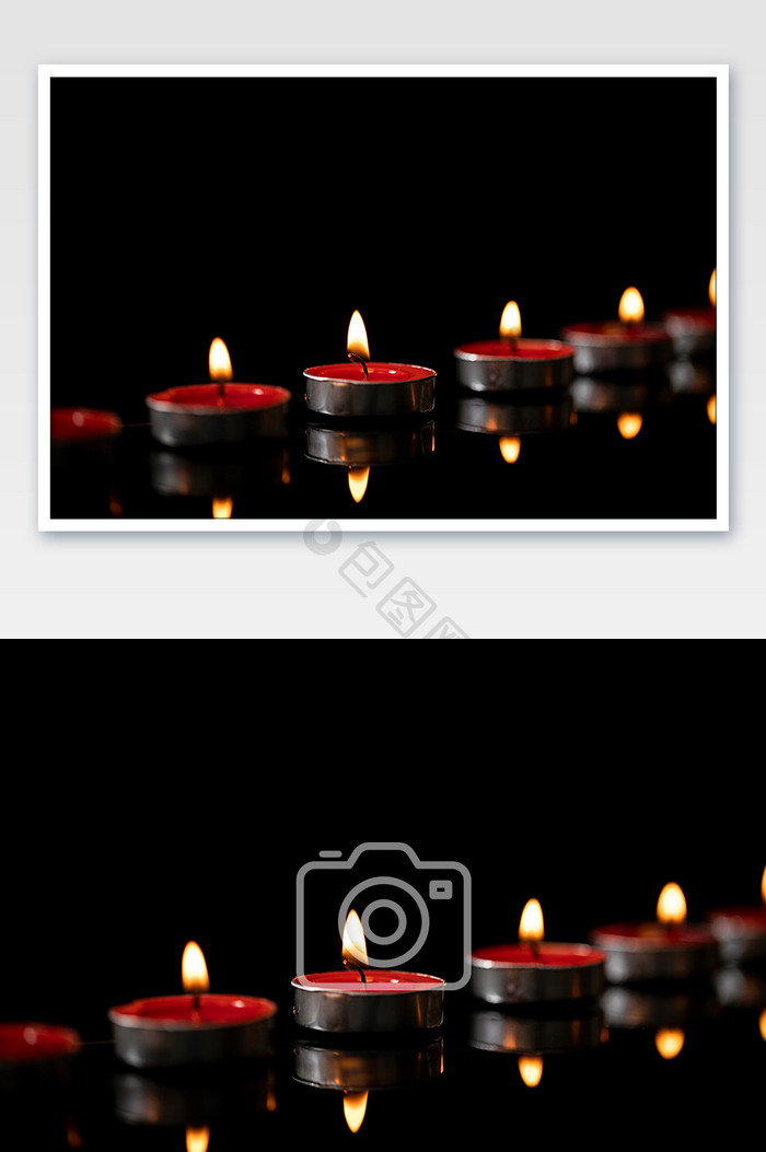 蜡烛祈福缅怀创意黑色摄影图