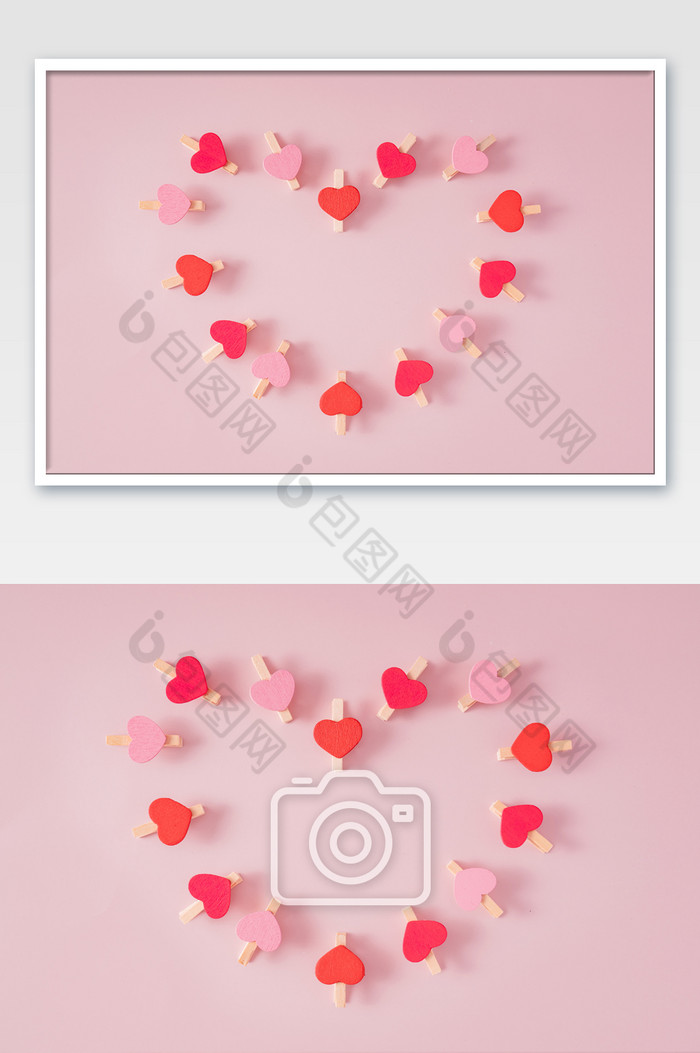 粉色心形520情人节摄影图图片图片