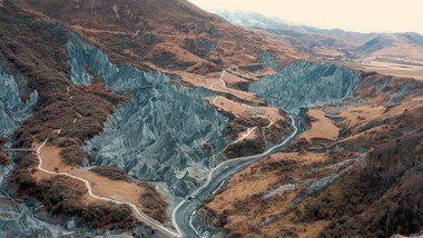 4k航拍川西墨石公园景区魔幻自然风景