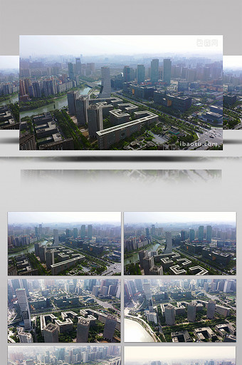 4K航拍成都中国欧洲中心建筑视频素材图片