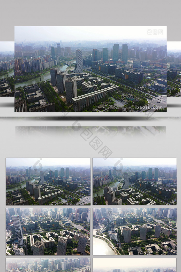 4K航拍成都中国欧洲中心建筑视频素材