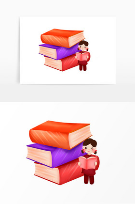 世界读书日看书小女孩图片