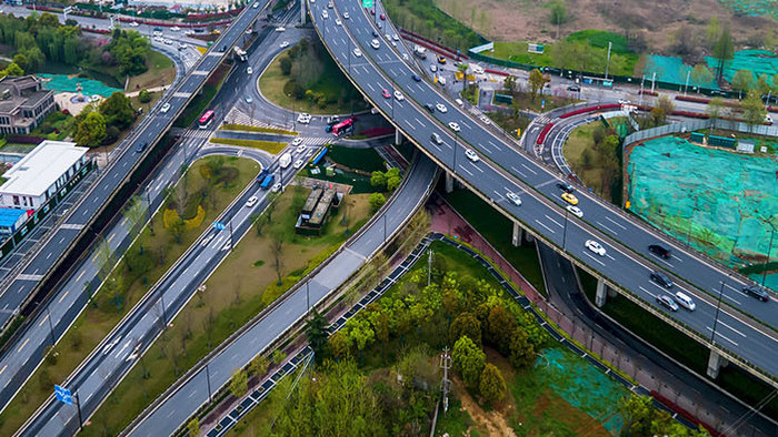 4k延时航拍江北快速路车流