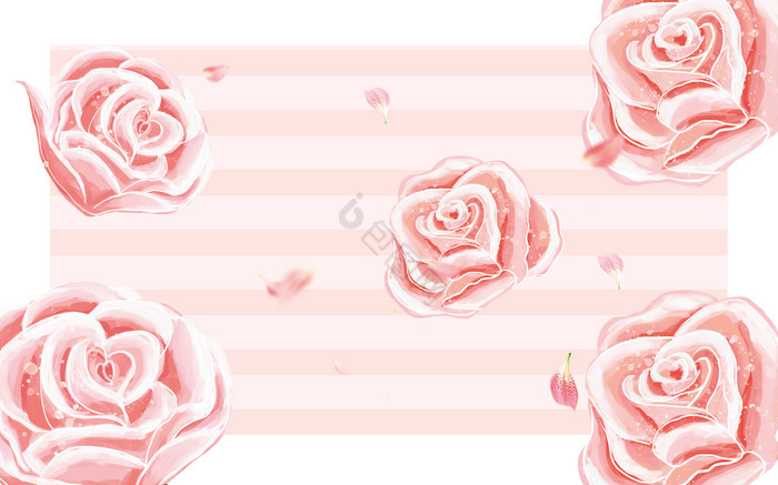 粉色花卉墙纸背景墙图片
