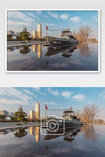 红色记忆汉口江滩66-7·16艇摄影图片