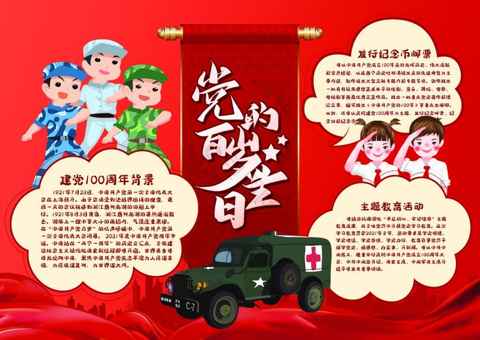 爱国建党100周年小报