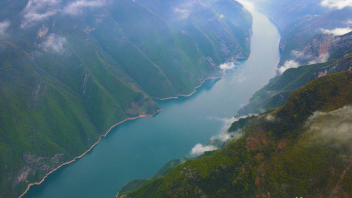 4K航拍长江三峡大好河山风景绿水青山