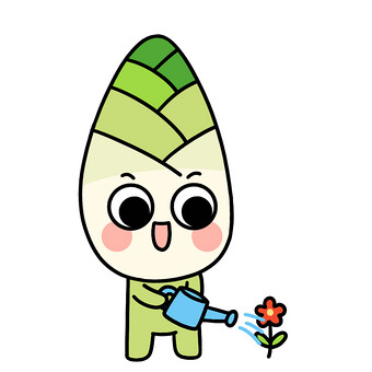 可爱春笋表情包浇花