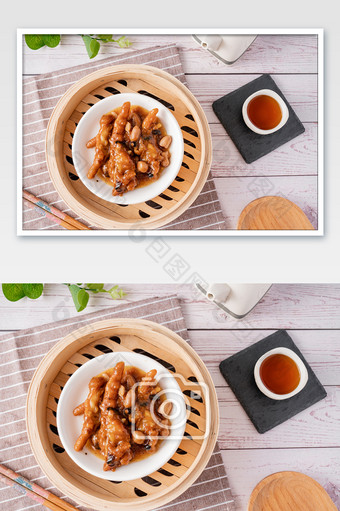 广式茶点凤爪美食摄影图图片