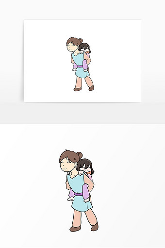 后背女儿浓情母爱