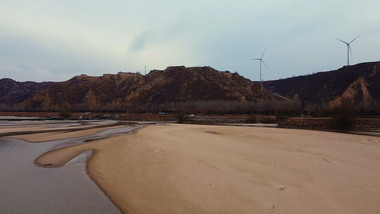 4K航拍黄河自然风景河流风光风景