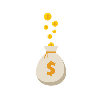 卡通金融金币掉落钱袋动图gif