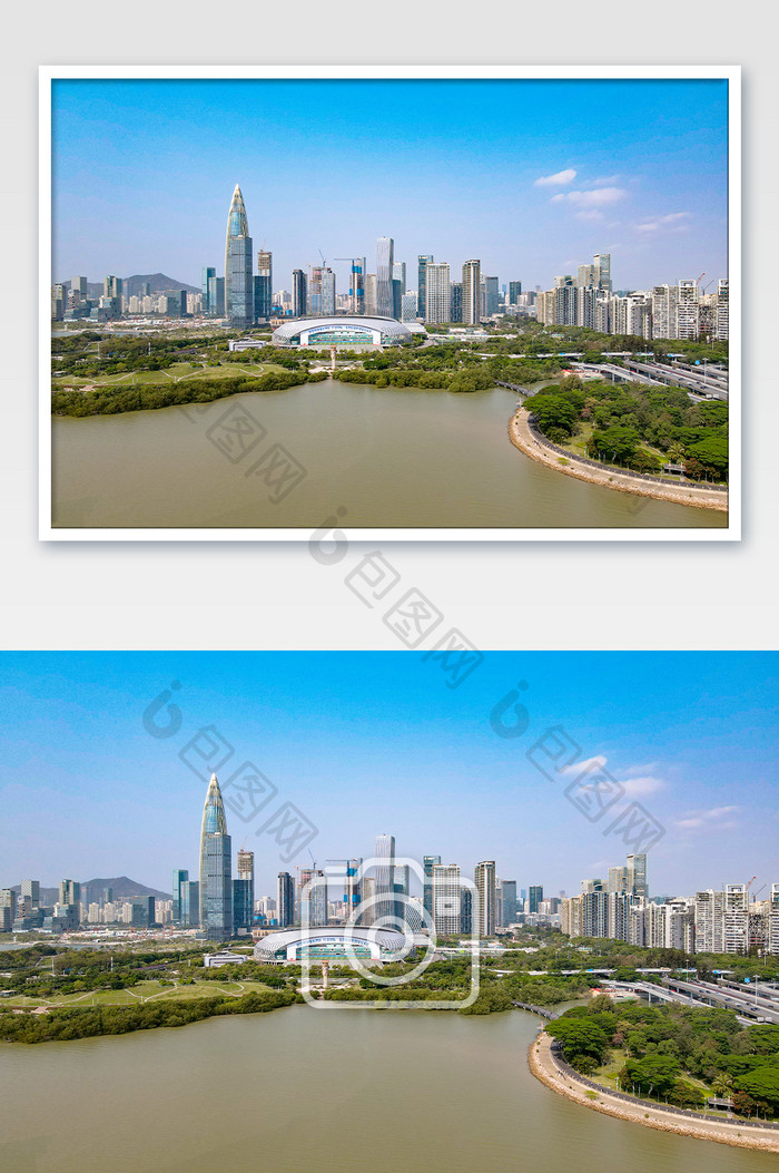 航拍深圳体育公园摄影图片
