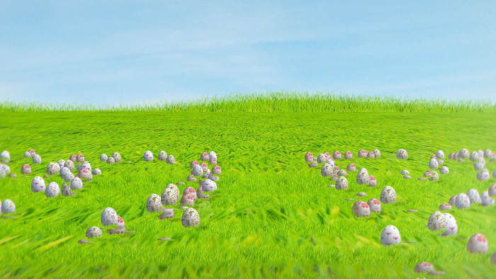蓝天绿草地3D卡通场景动画视频AE模板