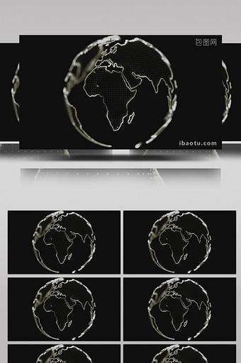 科技线条地球旋转视频素材（带通道）图片