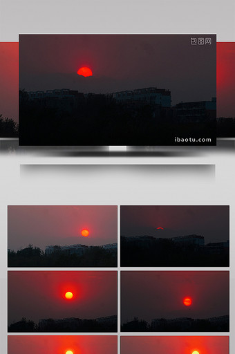 实拍太阳落山延时摄影夕阳西下黄昏4K视频图片