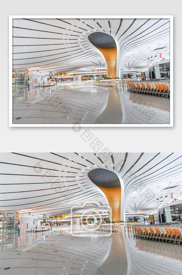 北京的新国门大兴机场航站楼摄影图片