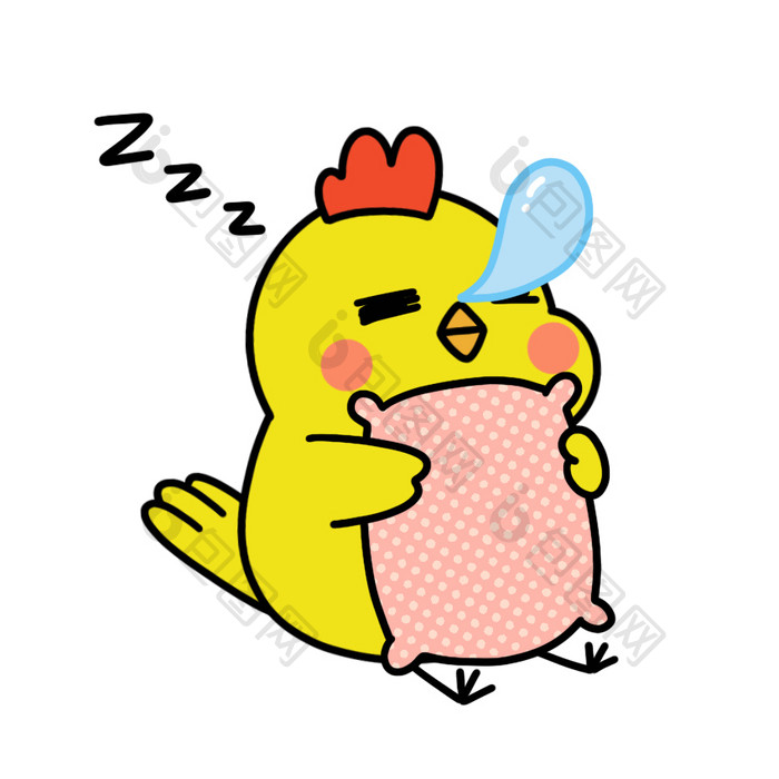 可爱小鸡表情包睡了