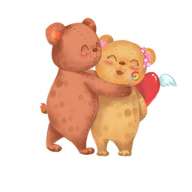 拥抱情侣小熊