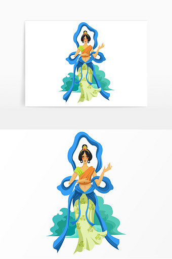 敦煌飞天佛教飞仙